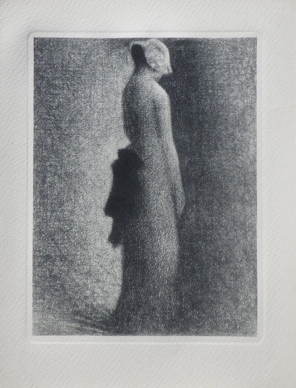 GEORGES SEURAT - FEMME AU NŒUD NOI by Georges Seurat, 1948