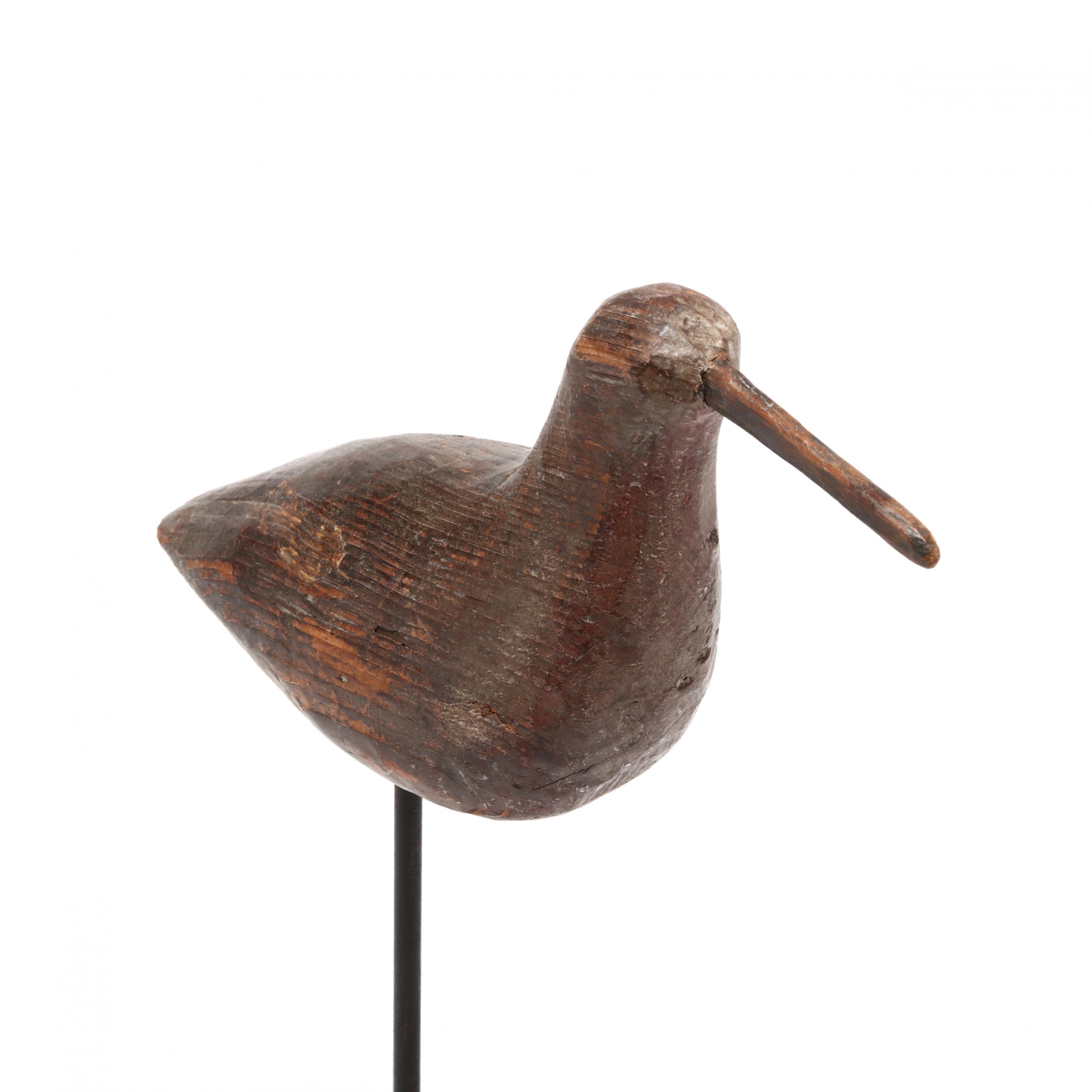 Artwork by Mitchell Fulcher, Important Robin Snipe, Made of carved and painted wood
