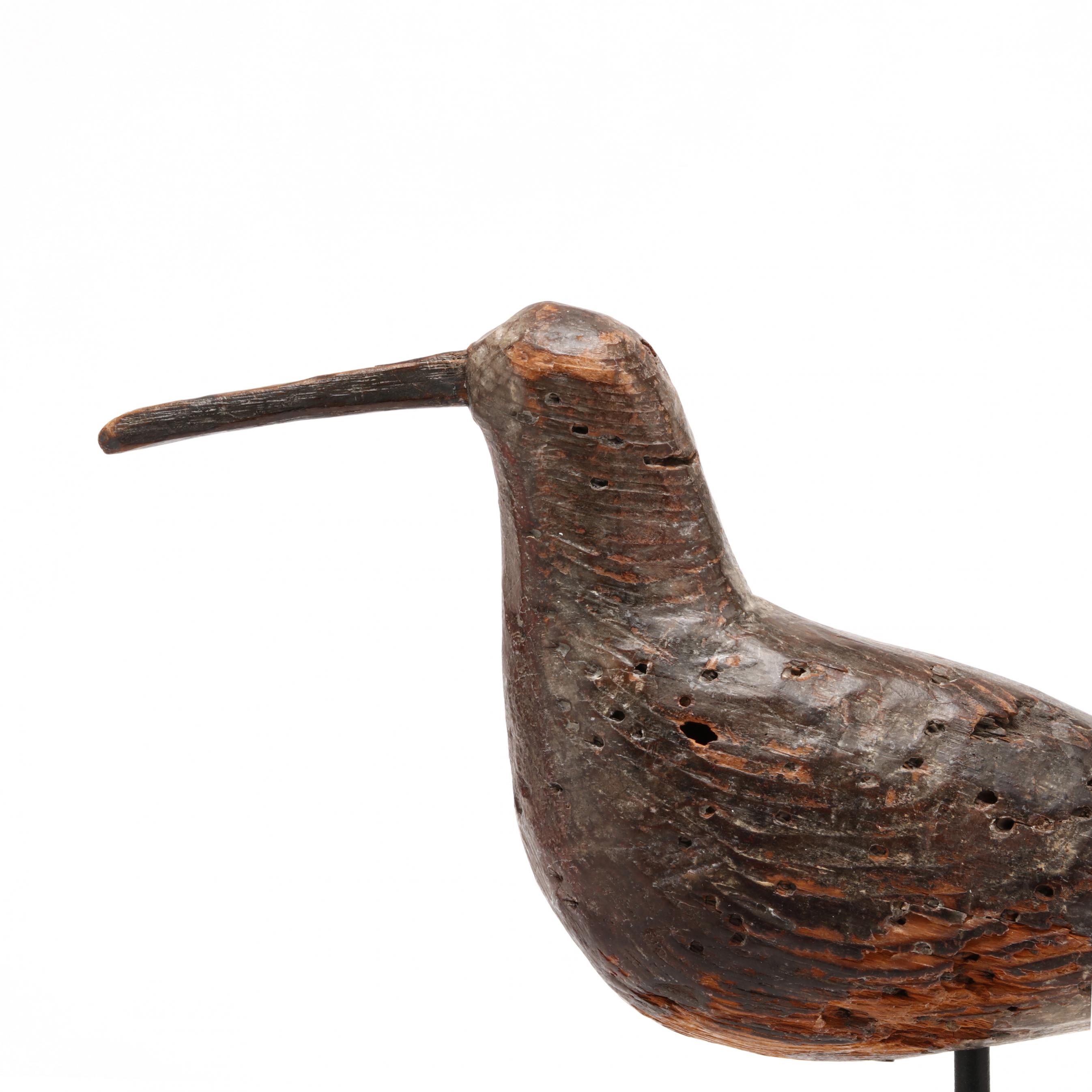 Artwork by Mitchell Fulcher, Important Robin Snipe, Made of carved and painted wood