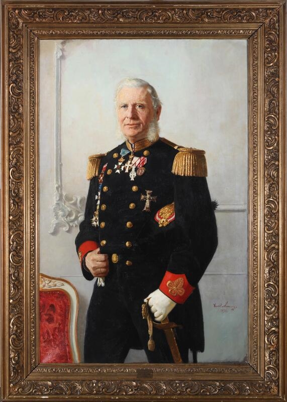 Artwork by Carl Ferdinand Andersen, A portrait of the Danish rear-admiral M, Made of Oil on canvas