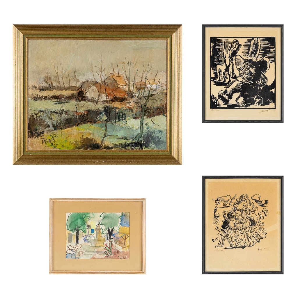 Artwork by Maurice Boel, 2 Paintings, 2 multiples