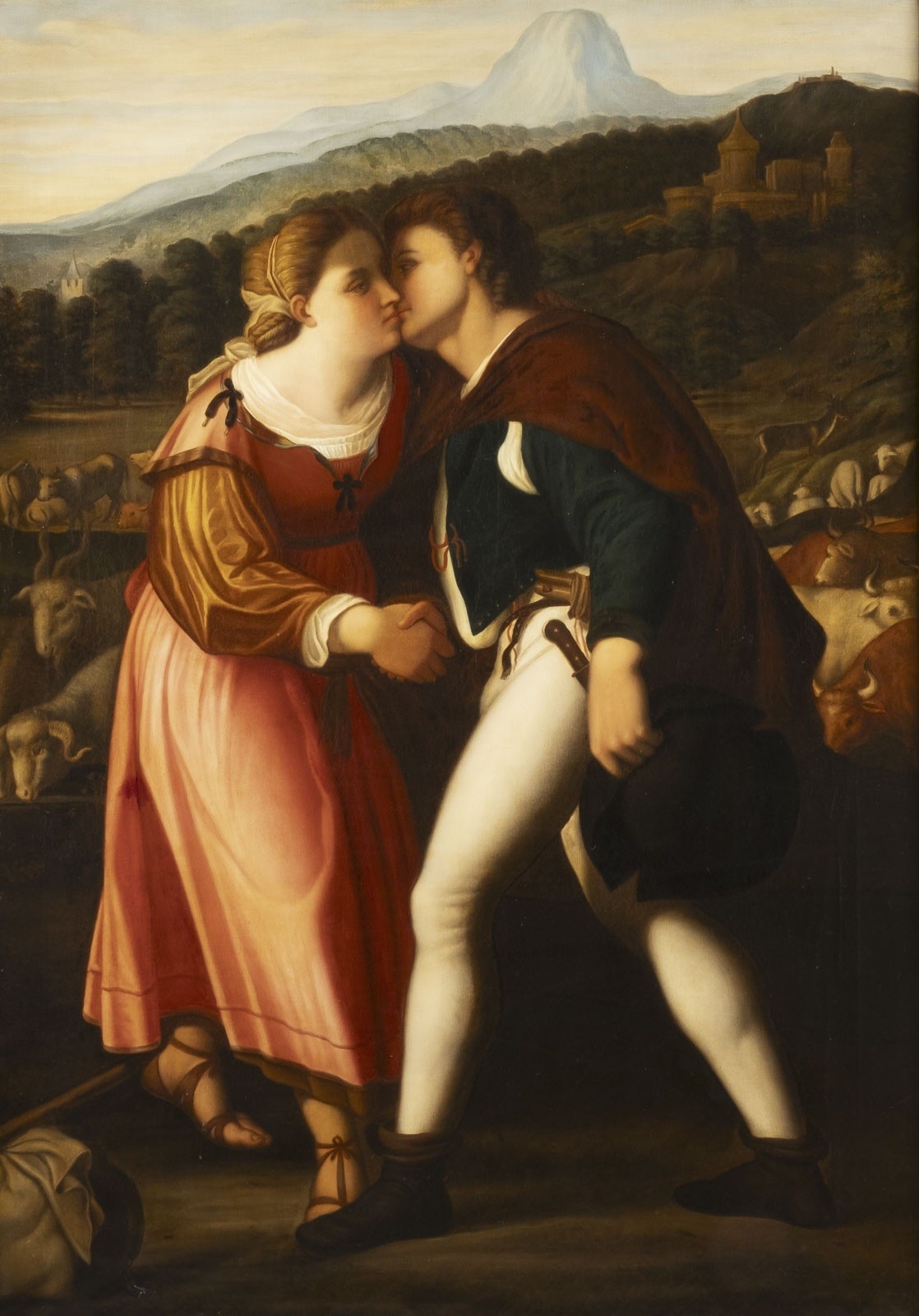 JACOB AND RACHEL by Jacopo Palma il Vecchio, 19th century