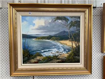 MARY WATSON OIL -SEASHORE- SIGNED LOWER RIGHT - Mary Watson