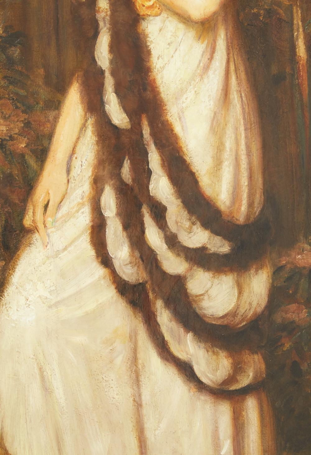 Artwork by Amanda Brewster Sewell, Portrait of a Lady, Black Cat by Her Feet", 1911, Made of oil on canvas