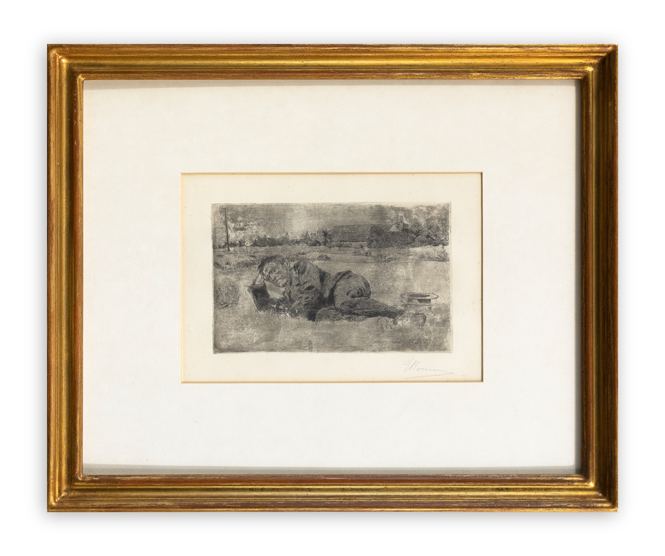 Artwork by Umberto Boccioni, Figura distesa (Mario Sironi, Made of etching