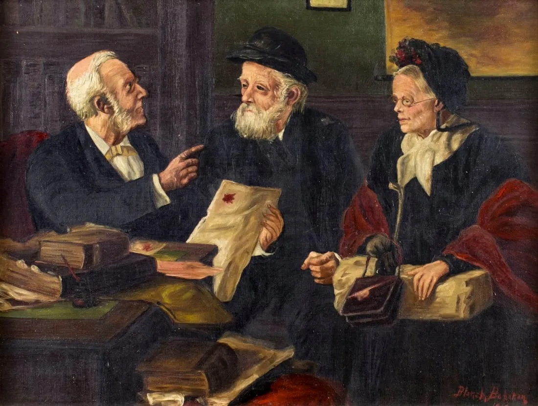 Artwork by Blanch Bohanan, Acquiring Documents, Made of oil on canvas