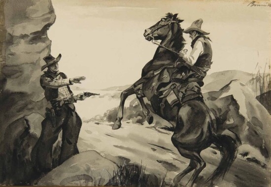 Cowboy Standoff Drawing