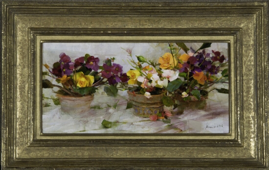 Richard Alan Schmid | African Violets and Yellow Roses (2008) | MutualArt