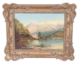 WALTER ROWBOTHAM OIL ON CANVAS LANDSCAPE - Walter Rowbotham