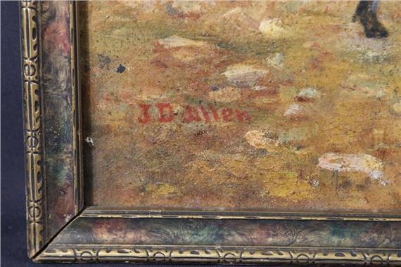 John Delbert Allen | JOHN DELBERT ALLEN OIL ON BOARD MOOSE BATTLE (1851 ...