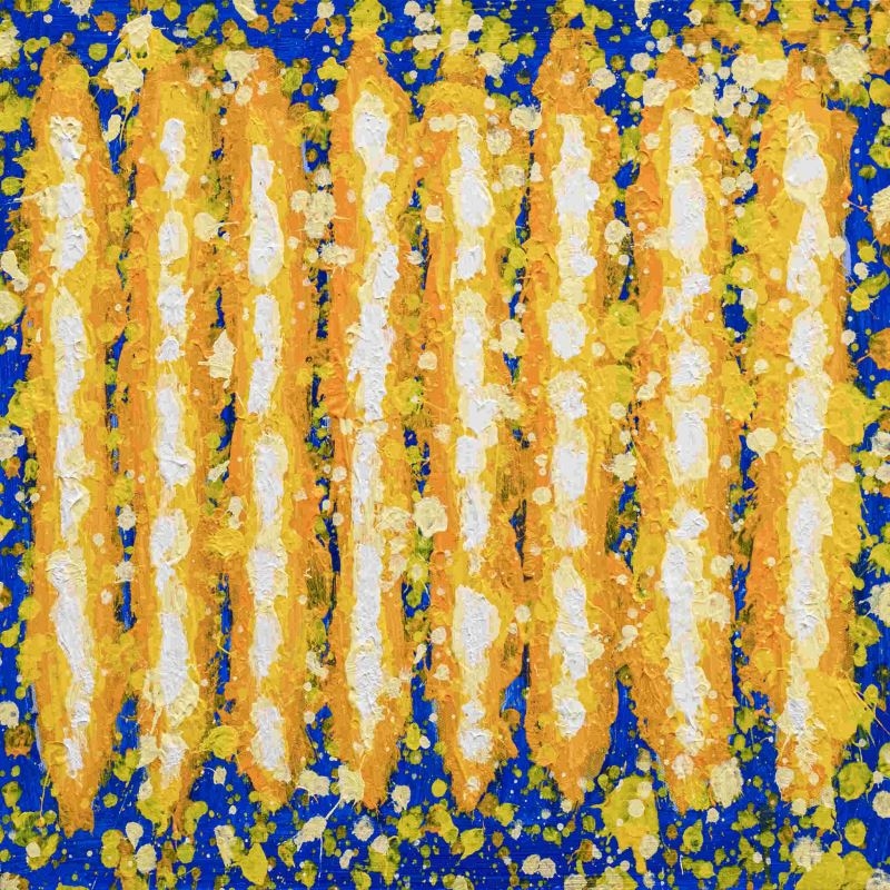 Blue and yellow abstraction - Leon Tarasewicz