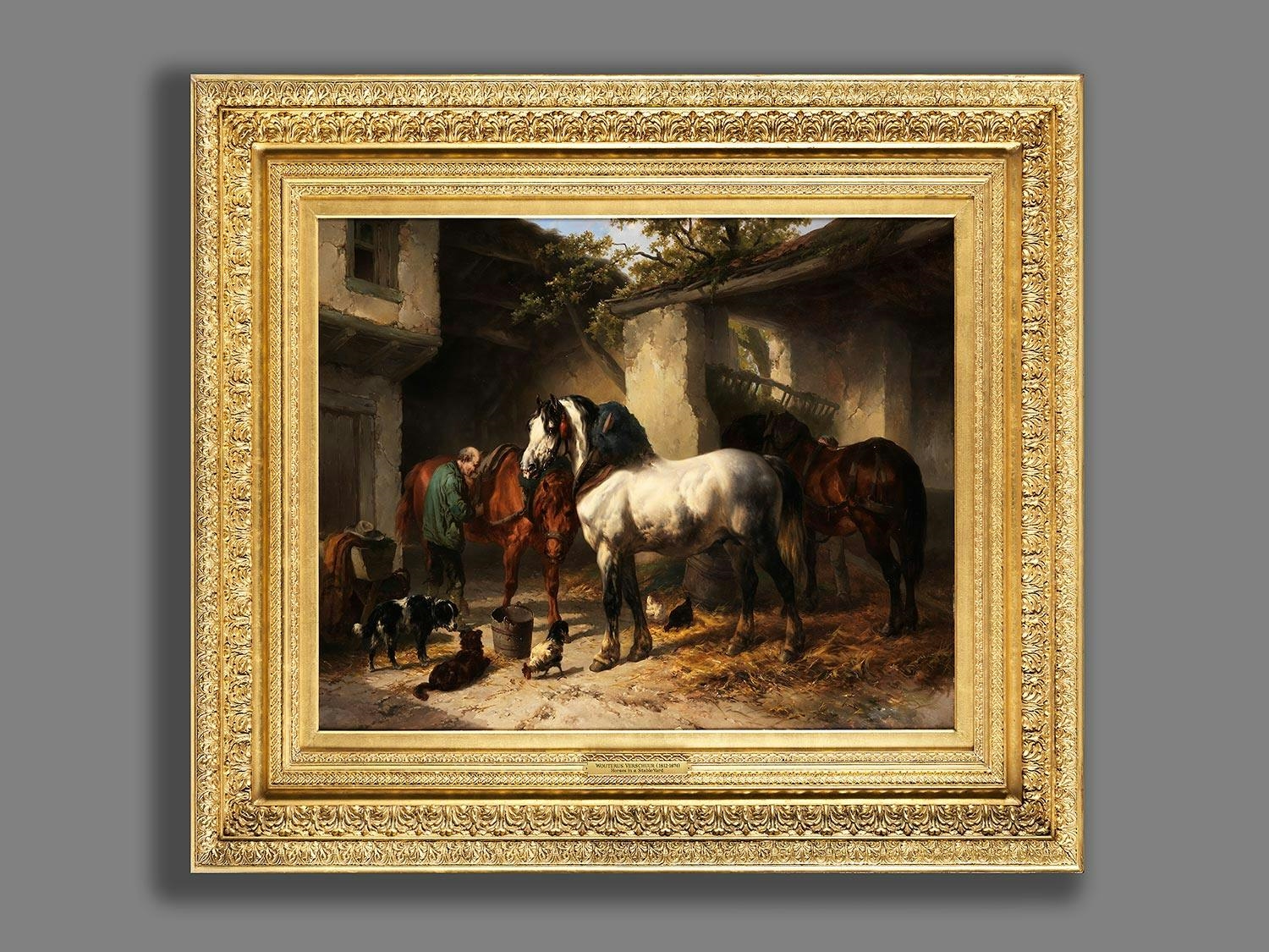 Wouter Verschuur The Younger | PFERDE IN EINEM STALLHOF (1812) | MutualArt