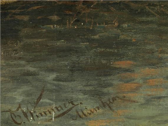 CHIEMSEEÜBERFAHRT IM ABENDLICHEN LICHT by Conrad Wimmer