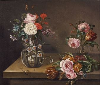 Still life with flowers Canvas. 50.5 x 59.5 cm - Jean-Baptiste Deprest
