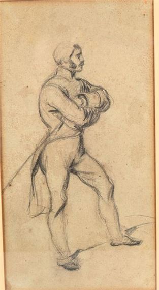Denis Auguste Marie Raffet | Military man in profile Black pencil. 29 x ...
