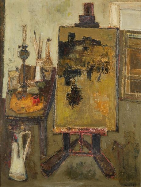 Fritz Mühsan atelier du peintre Stock Photo