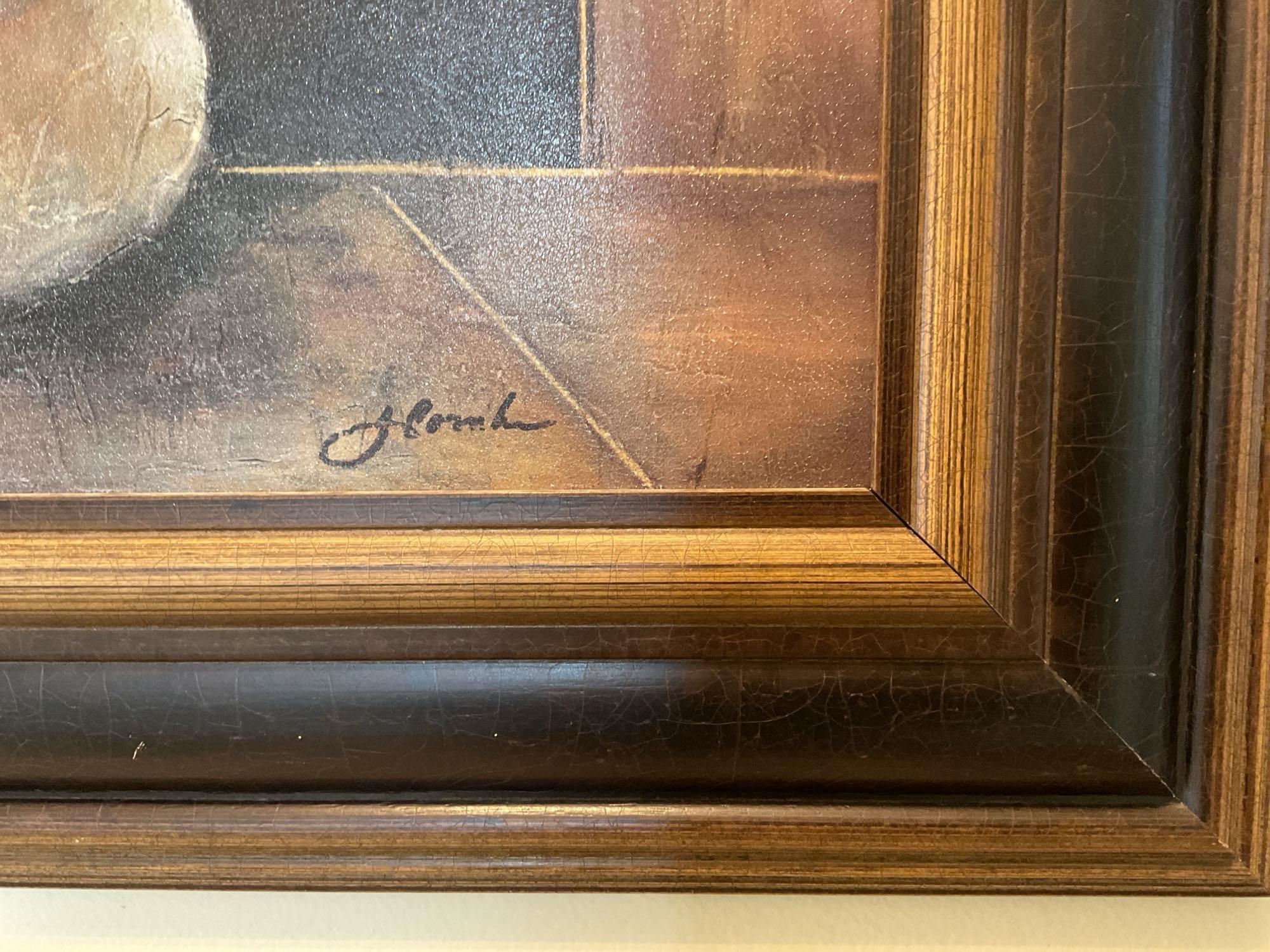 Artwork by Joyce Combs, Pair of framed floral textured decorative prints by Joyce Combs, Made of prints