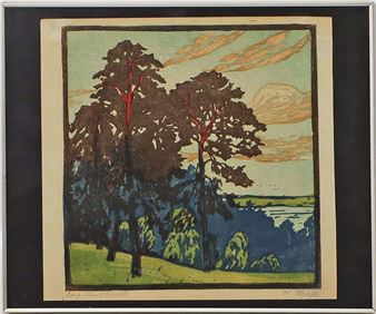 Seeufer mit Kiefern auf Anhöhe - Helene Mass