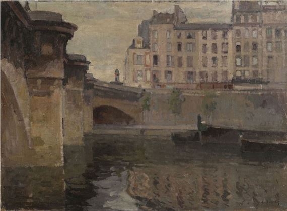 "The Pont-Neuf Oil on canvas by Louis Alexandre Bouché
