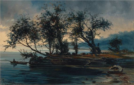 Inlet at Dusk, 1894 - Giuseppe Ferrarini