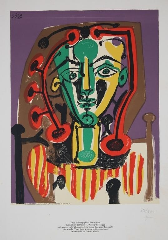 After Picasso Lithograph Mourlot Le Corsage Raye by Pablo Picasso, 1978