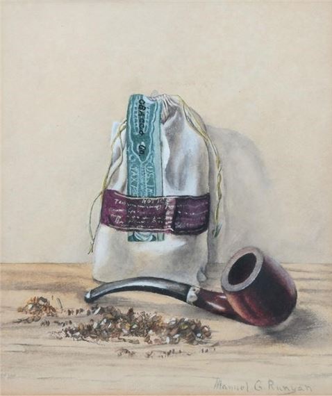 MANUEL GONZALEZ RUNYAN STILL LIFE WITH PIPE - Manuel Runyan