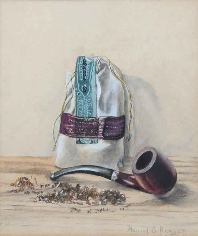 Artwork by Manuel Runyan, MANUEL GONZALEZ RUNYAN STILL LIFE WITH PIPE, Made of Watercolor