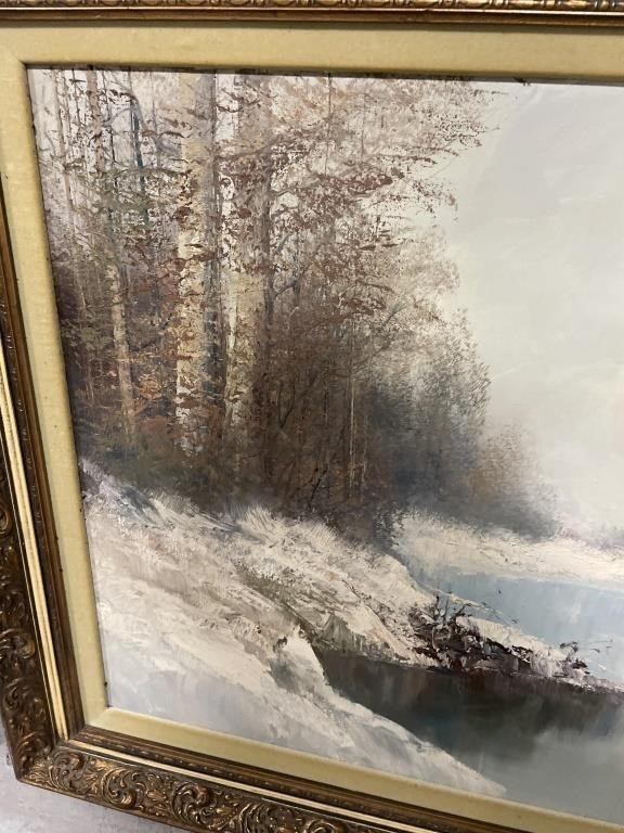 Artwork by Kort, JL) Winter Oil Painting on Canvas by Kort 44, Made of Oil Painting on Canvas