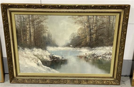 JL) Winter Oil Painting on Canvas by Kort 44 - Kort