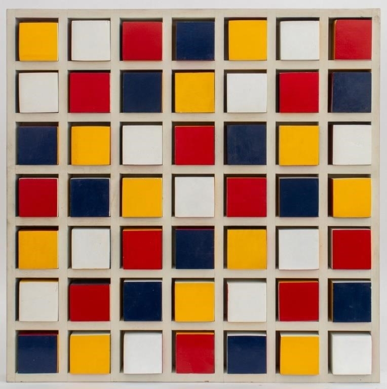 Dominic Capobianco | Domenick Capobianco Op Art Grid + Blocks Sculpture ...