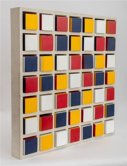 Dominic Capobianco | Domenick Capobianco Op Art Grid + Blocks Sculpture ...