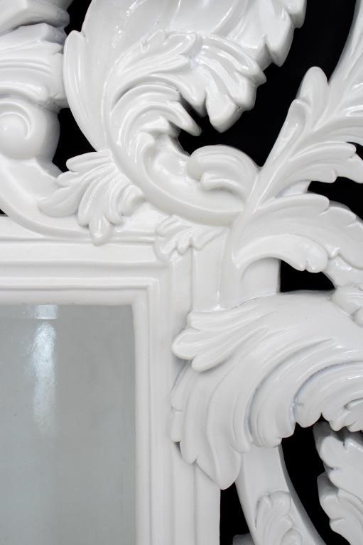 Phyllis Morris | Rococo Revival White Lacquered Mirror | MutualArt