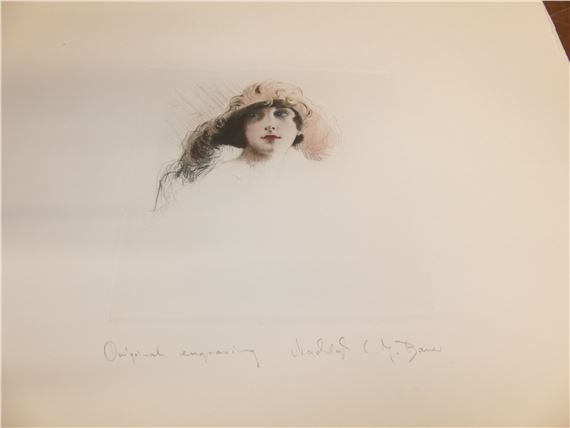 bust portrait of a young woman by Carl Josef Bauer