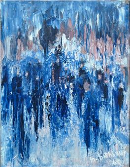 May Hathaway ''Rain Reflections'' 1960 Oil Painting - May Hathaway