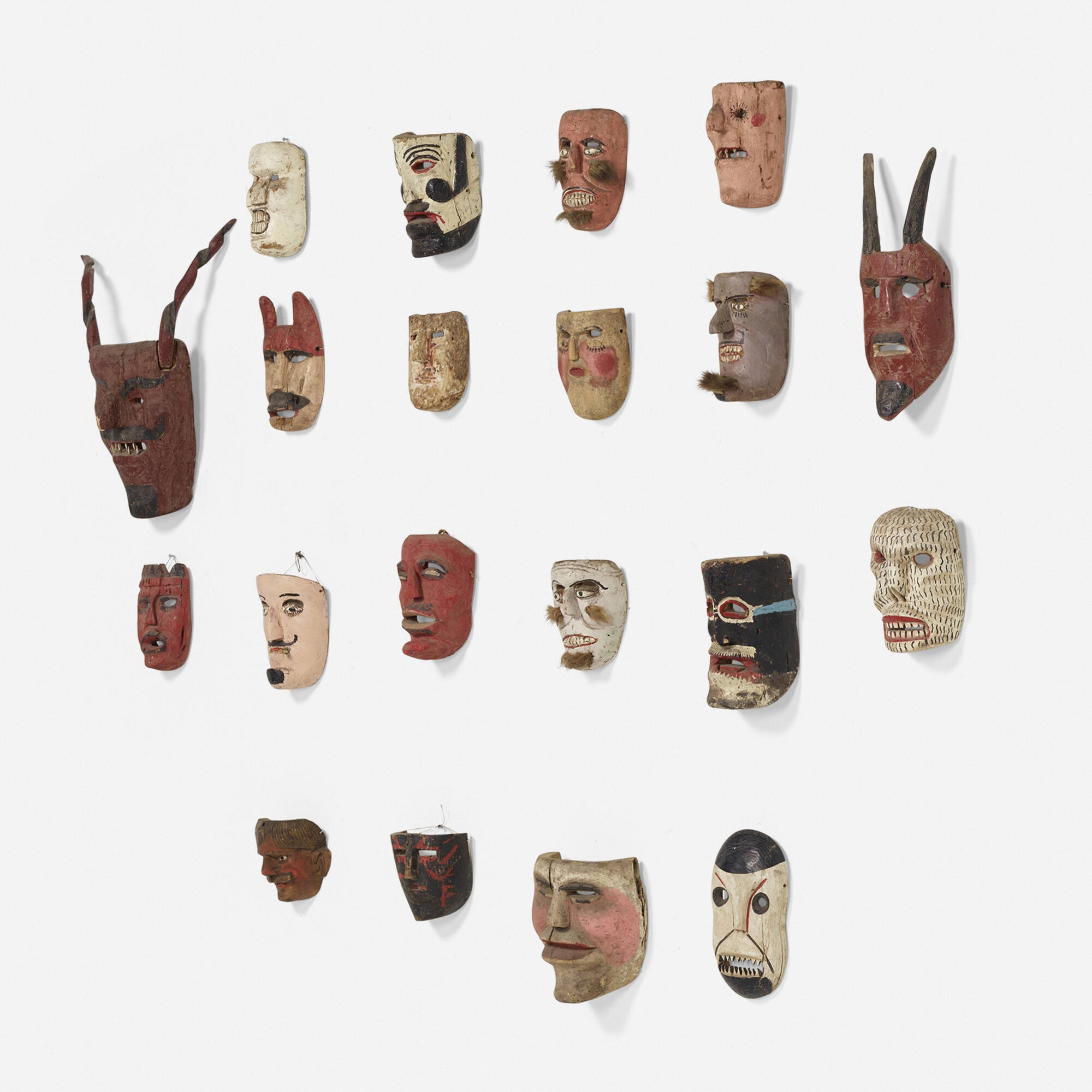 Mexican School, 19th Century | Ceremonial masks, collection of twenty ...