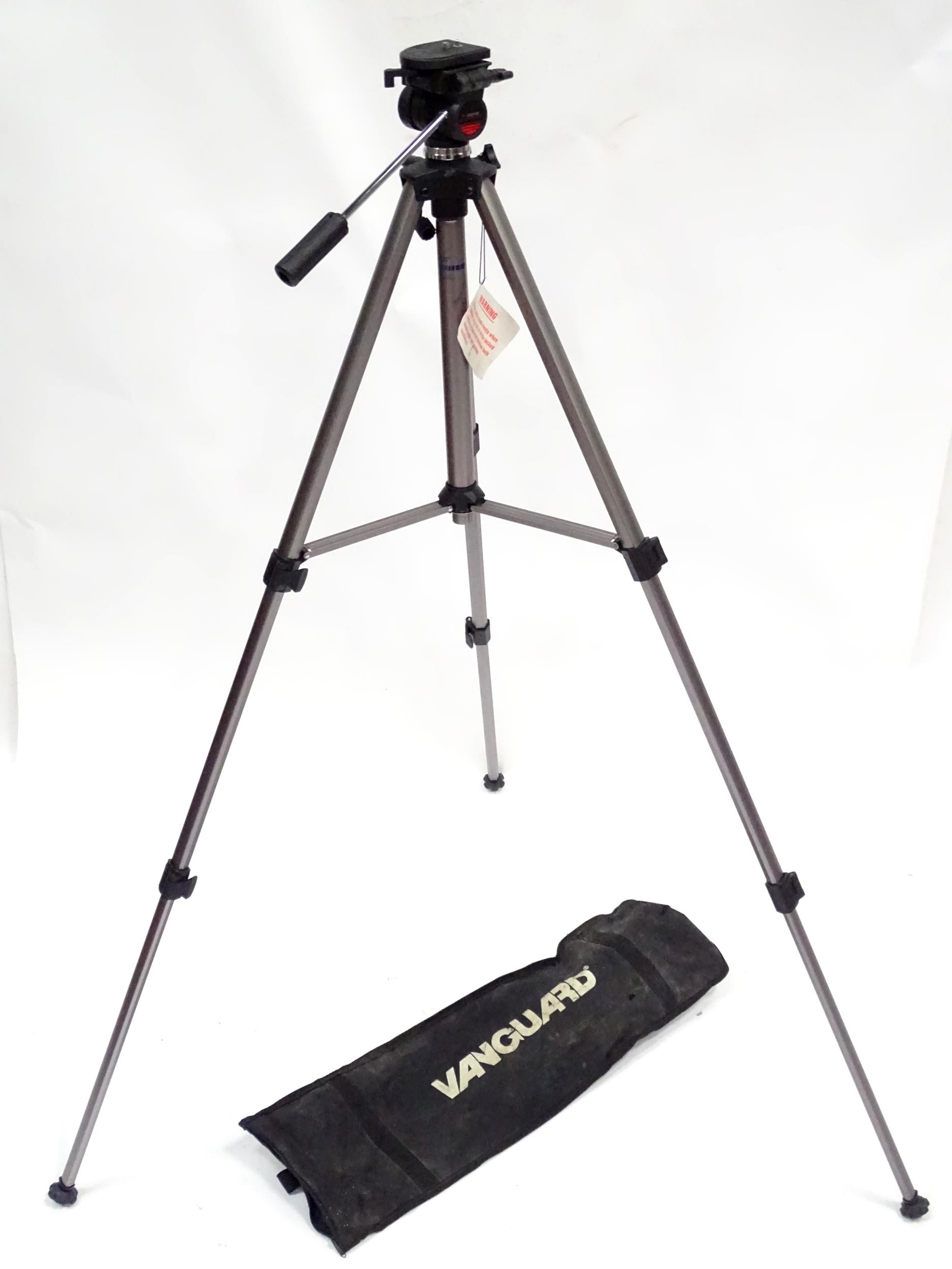 Vanguard A cased telescoping and extending Vanguard camera / tripod