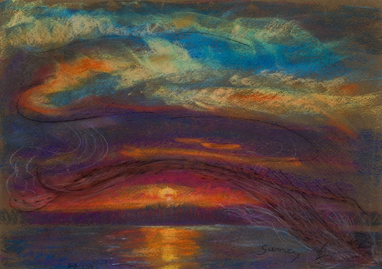 Sunset / Trees (verso - Philip Henry Surrey