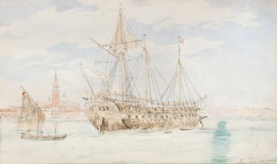 Österreichisches Kriegsschiff vor San Giorgio Maggiore in Venedig - Jakob Alt