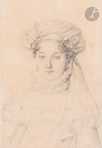 Bust-length portrait of a woman wearing a madras hat - Jean-Auguste-Dominique Ingres