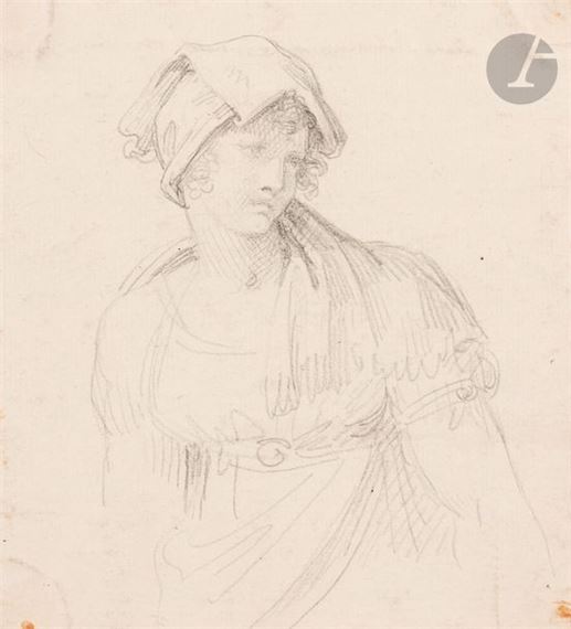 Study of a female figure with turban - Johann Martin von Wagner
