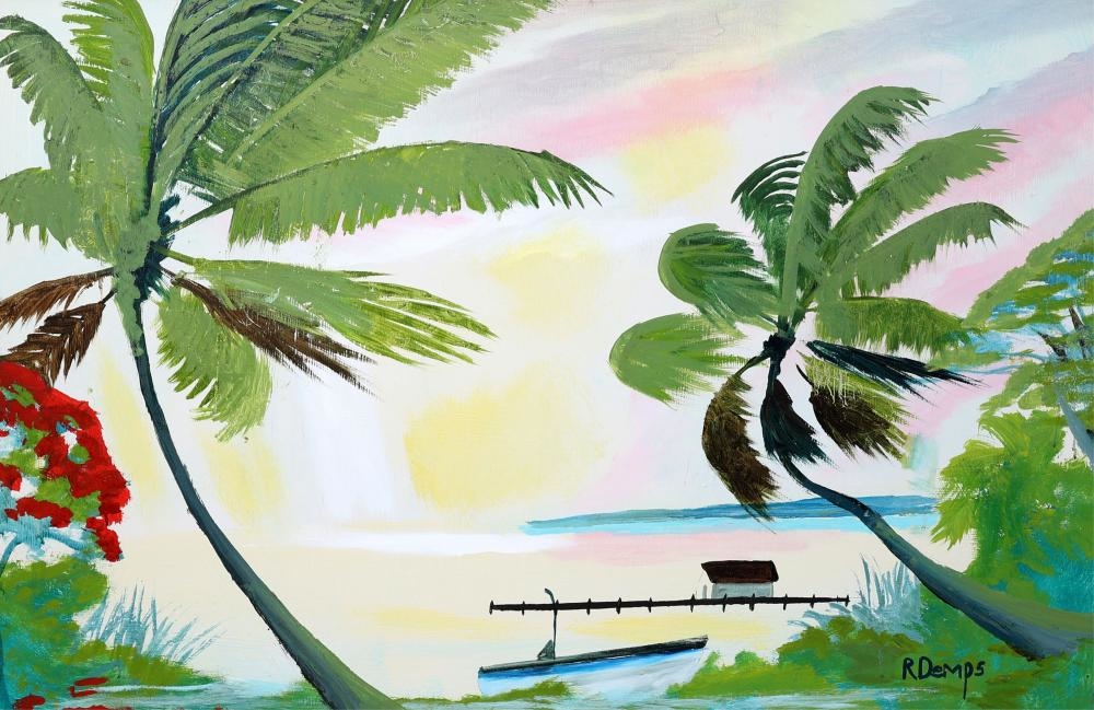 Rodney Demps | RODNEY DEMPS FLORIDA HIGHWAYMEN WINDSWEPT PALMS | MutualArt