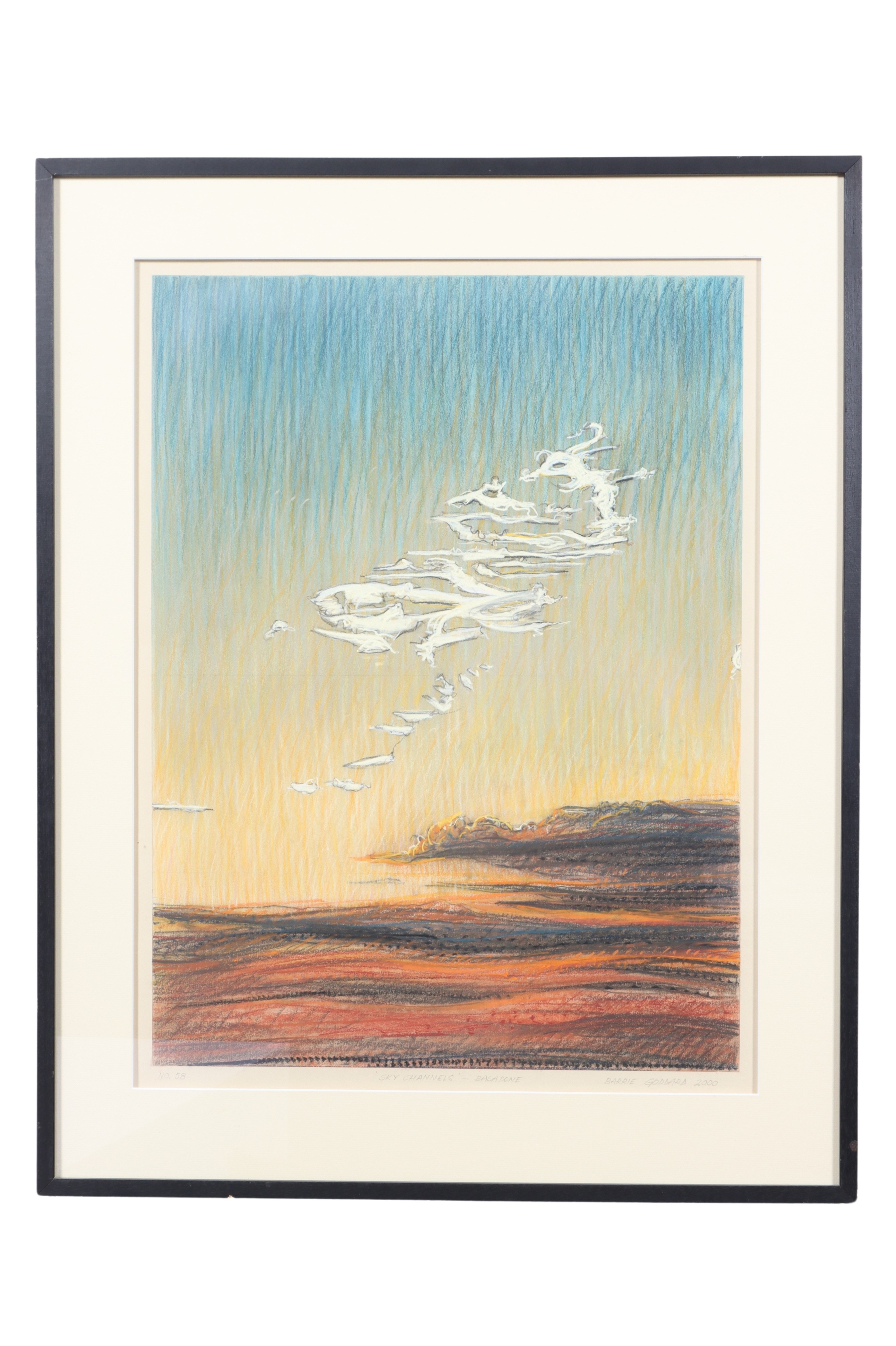 Artwork by Barrie Goddard, Sky Channels No.58, Made of Pastel on paper