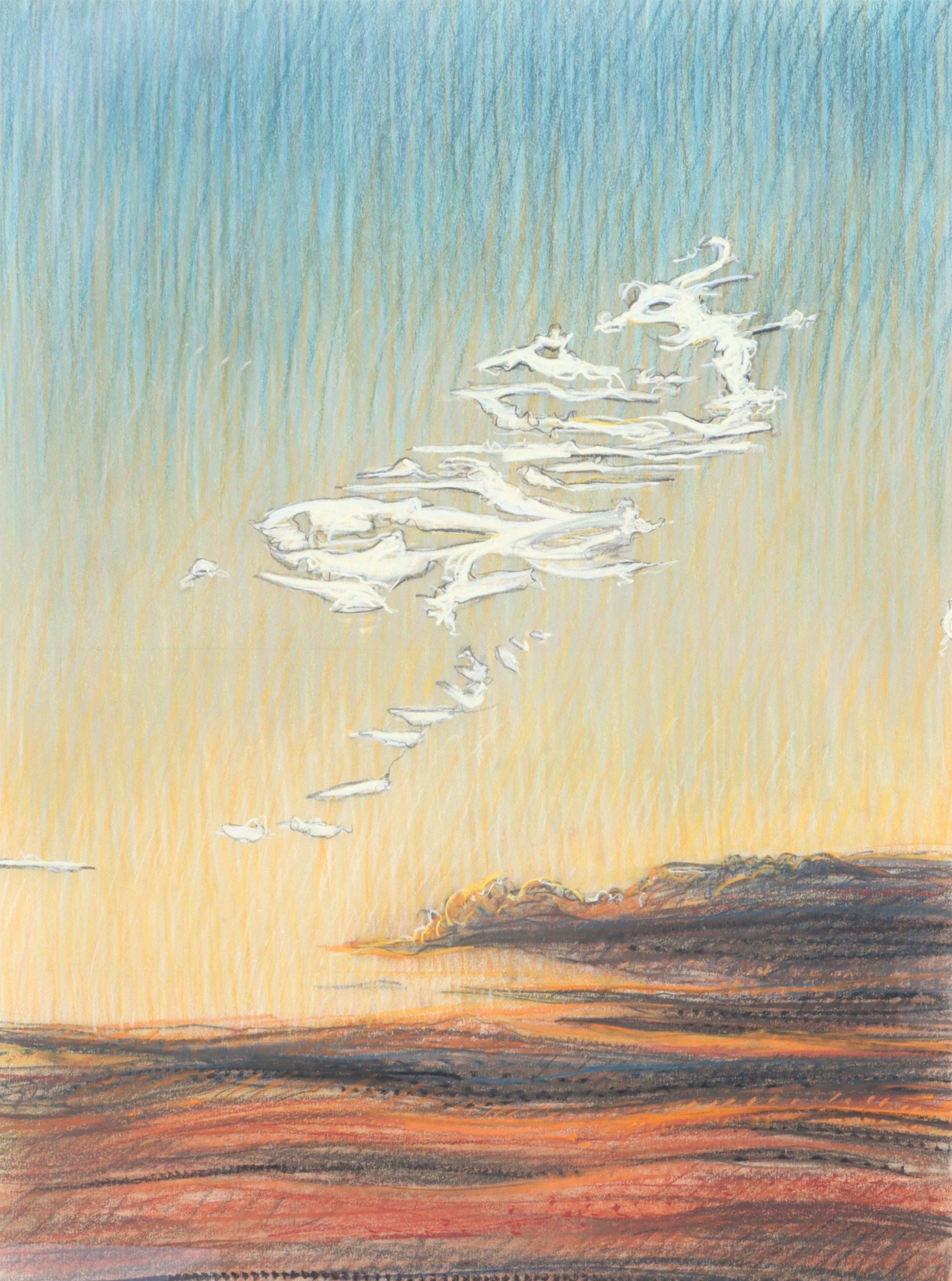 Artwork by Barrie Goddard, Sky Channels No.58, Made of Pastel on paper