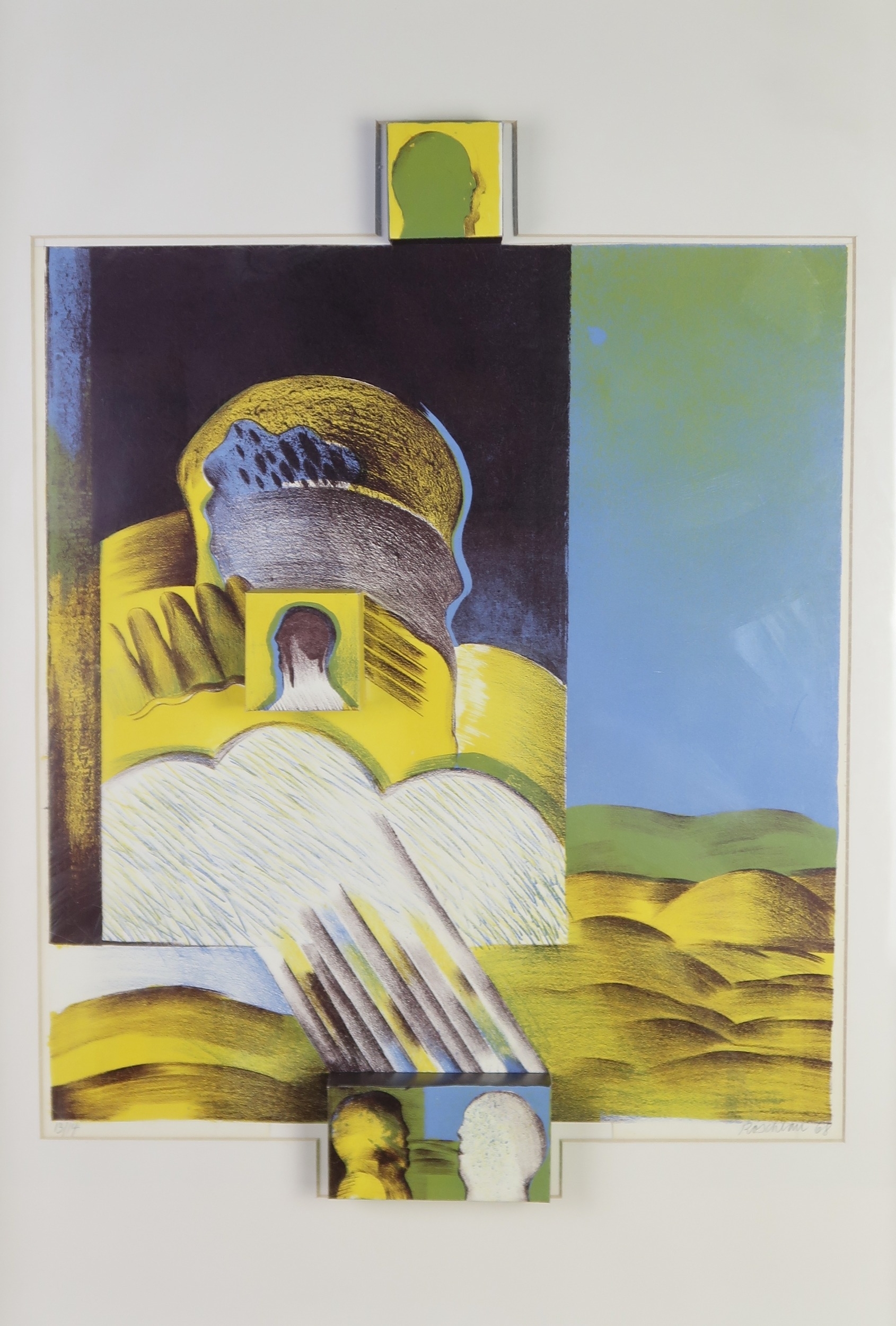 Artwork by Michael Roschlau, SURREAL HEADS
 construction, Made of Lithograph/collage