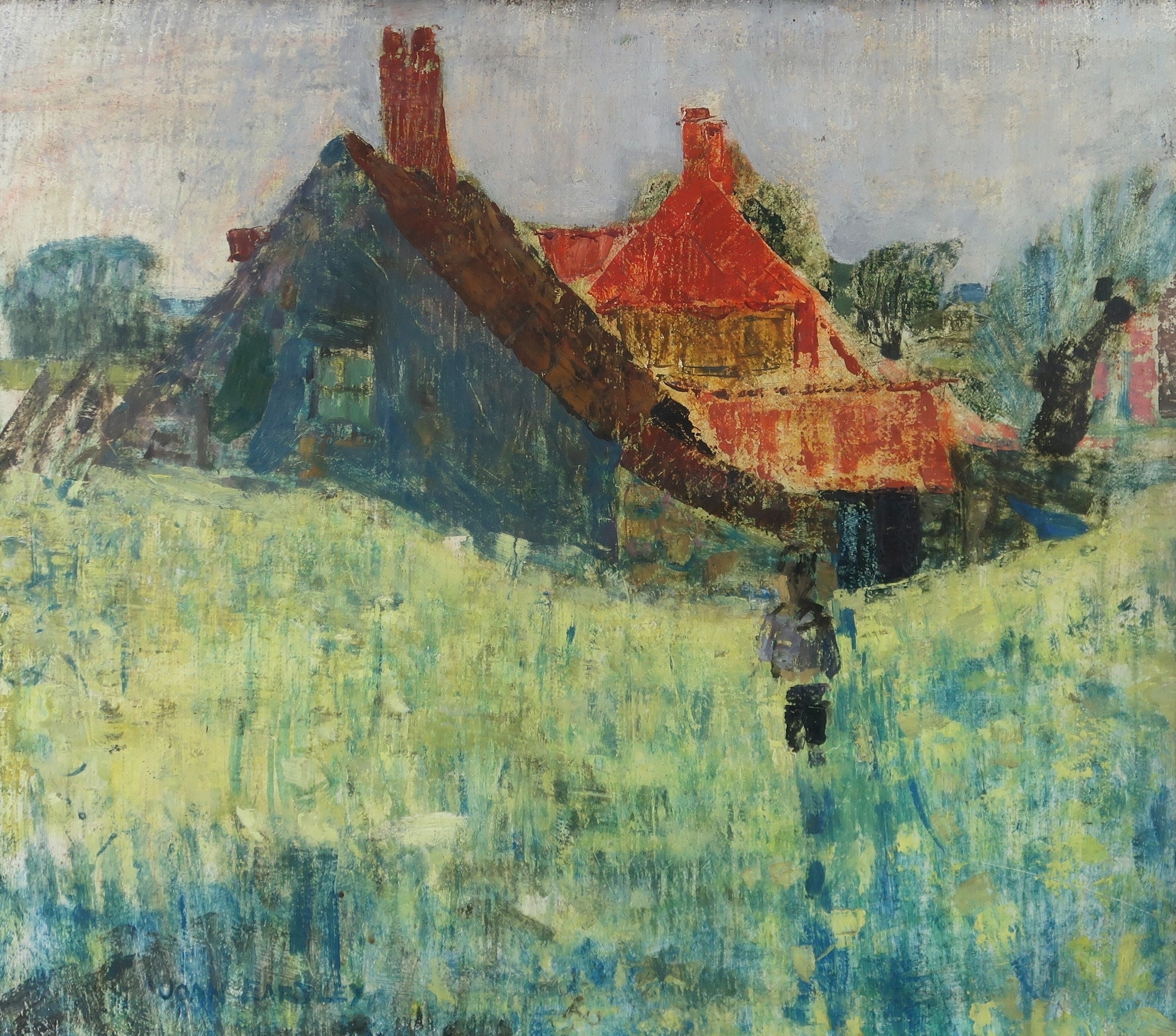 Artwork by Joan Kathleen Hardy Eardley, BOY IN A FIELD, Made of Oil on canvas