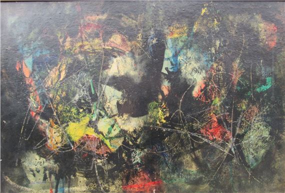 Black & Coloured Abstract Painting by Joe Rose