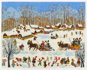 Claudine ''Winter Wonderland'' S/N Serigraph Framed - Claudine