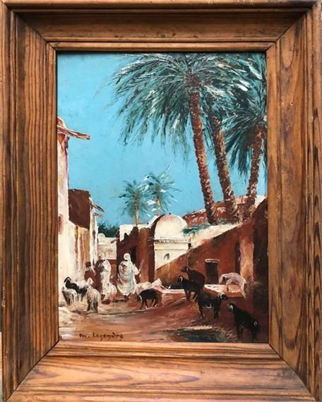 Le troupeau dans un village oriental - Maurice Lagendre