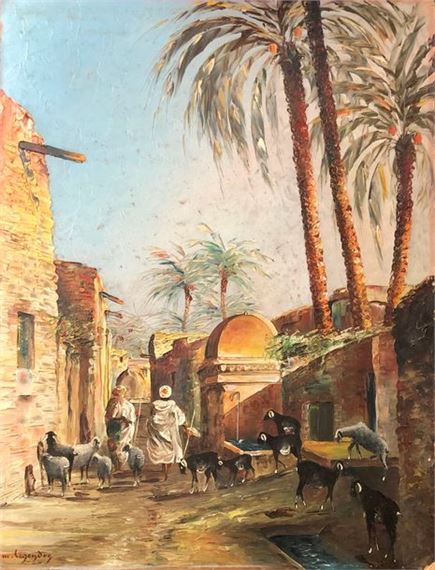 Les éleveurs de moutons Huile sur by Maurice Lagendre