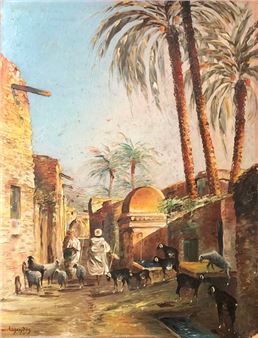 Les éleveurs de moutons Huile sur - Maurice Lagendre